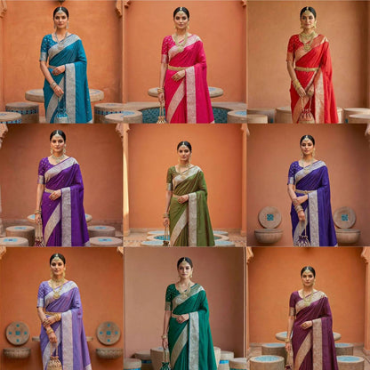 Premium Banarasi Silk Saree – Meenakari Zari Weaving with Tassels