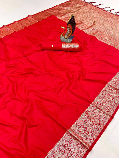 Premium Banarasi Silk Saree – Meenakari Zari Weaving with Tassels