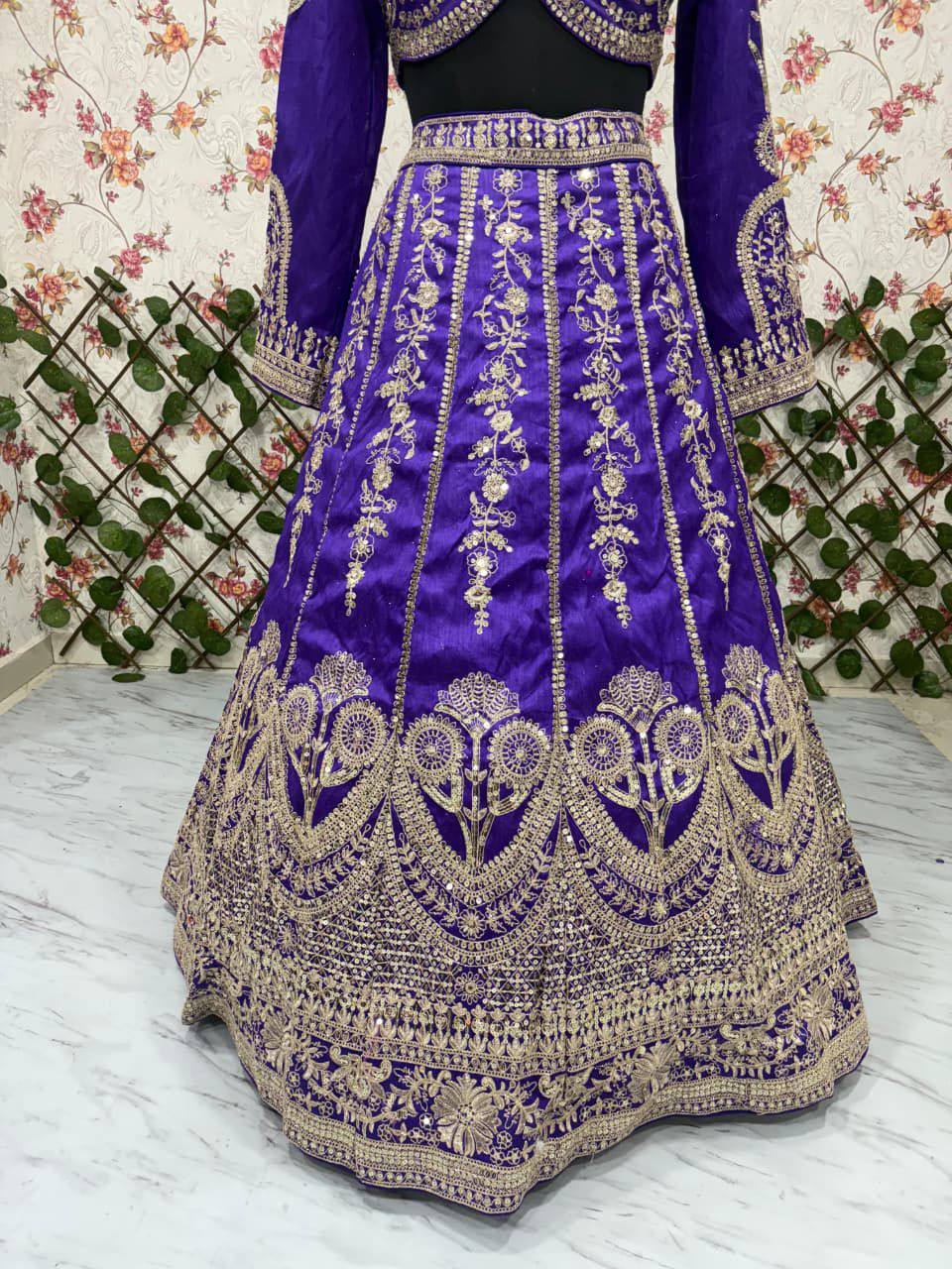 Premium Slub Silk Lehenga‑Blouse‑Dupatta Set with 3.5 meters Flair