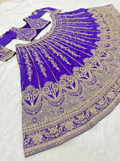 Premium Slub Silk Lehenga‑Blouse‑Dupatta Set with 3.5 meters Flair
