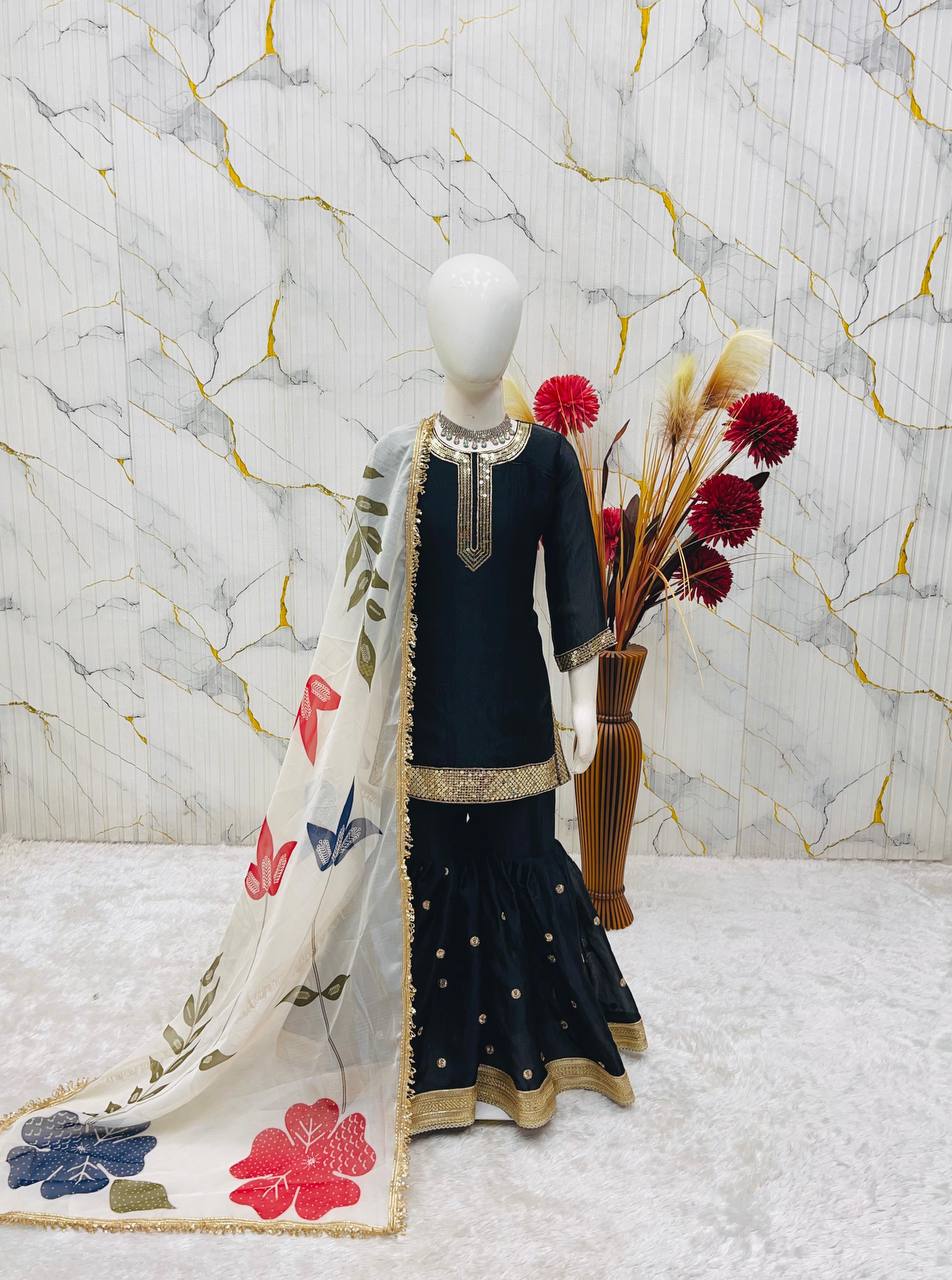 Premium GMY Silk Party Wear Set – Sequins Embroidery