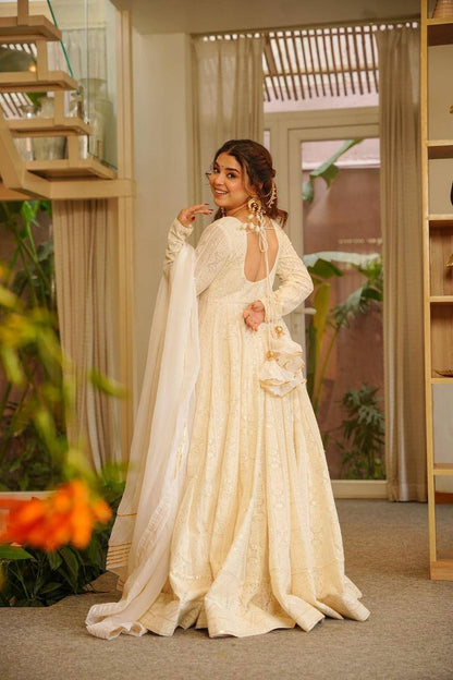 Premium Soft Georgette Anarkali Suit Set – Heavy Sequins & Zari Embroidery