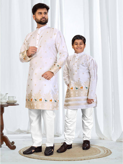 Premium Silk Kurta Pyjama Set – Jacquard Imprints with Pocket