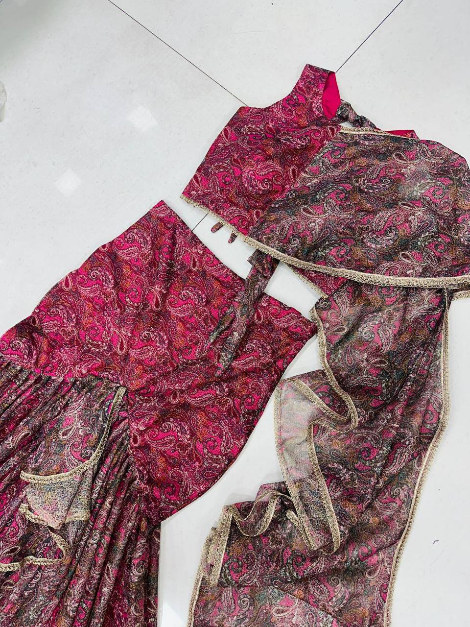 Premium Sparkle Fabric Fish‑Cut Lehenga Set