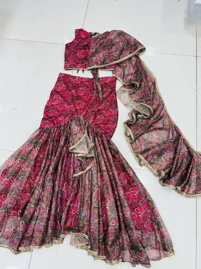 Premium Sparkle Fabric Fish‑Cut Lehenga Set