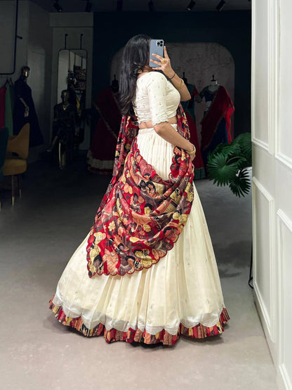 Premium Vichitra Silk Lehenga‑Choli‑Dupatta Set – Sequins &amp; Thread Embroidery