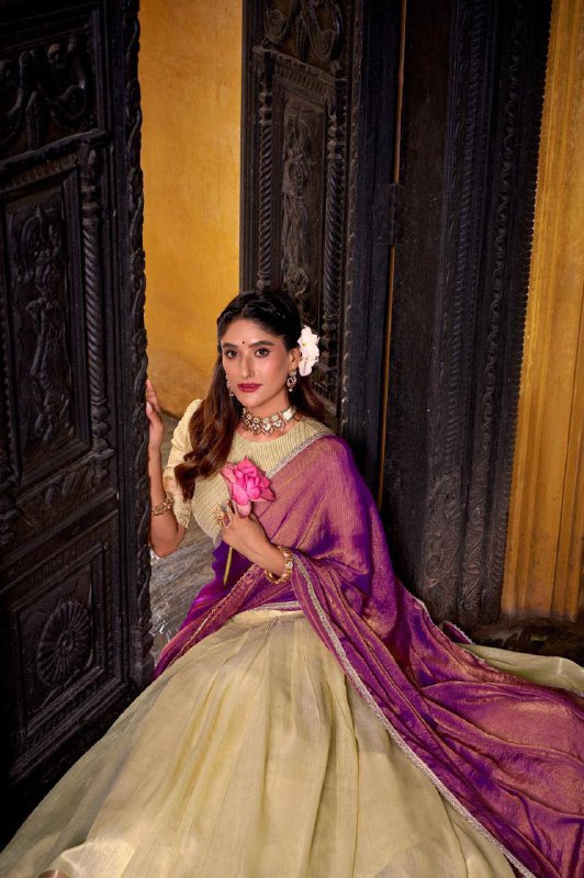 Premium Dupion Silk Lehenga‑Blouse‑Dupatta Set – Zari Weaving Work