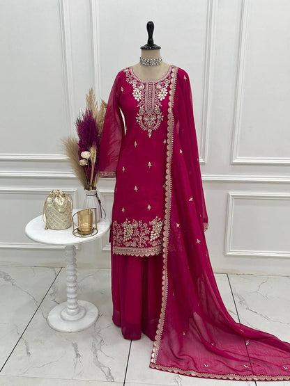 Premium Fendy Silk Ethnic Set – Embroidery Coding & Sequins Work