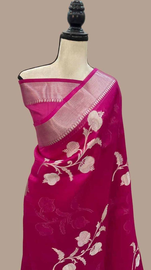 Premium Khadi Crepe Silk Saree – Antique Zari Woven Pallu