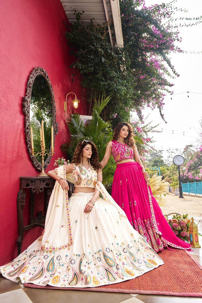 Premium Vichitra Silk Wedding Lehenga Choli – Heavy Cording Embroidery