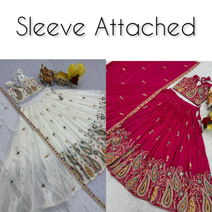 Premium Vichitra Silk Wedding Lehenga Choli – Heavy Cording Embroidery