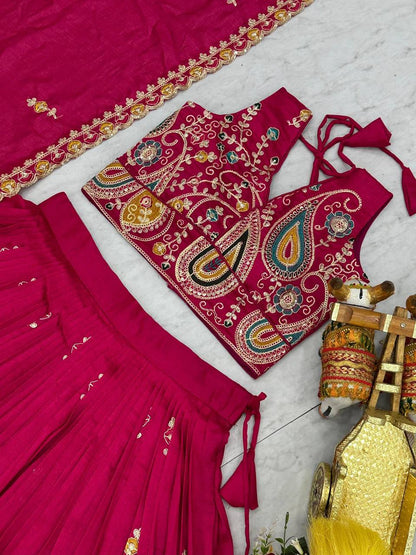 Premium Vichitra Silk Wedding Lehenga Choli – Heavy Cording Embroidery
