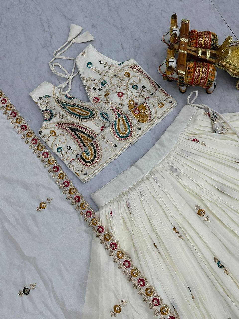 Premium Vichitra Silk Wedding Lehenga Choli – Heavy Cording Embroidery