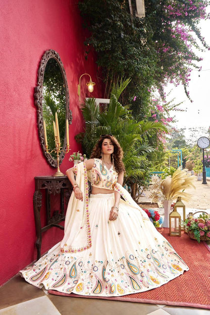 Premium Vichitra Silk Wedding Lehenga Choli – Heavy Cording Embroidery