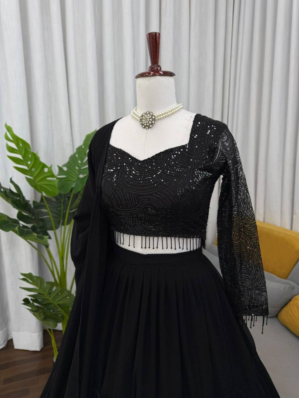 Premium Faux Georgette Lehenga Choli – Ruffle Style