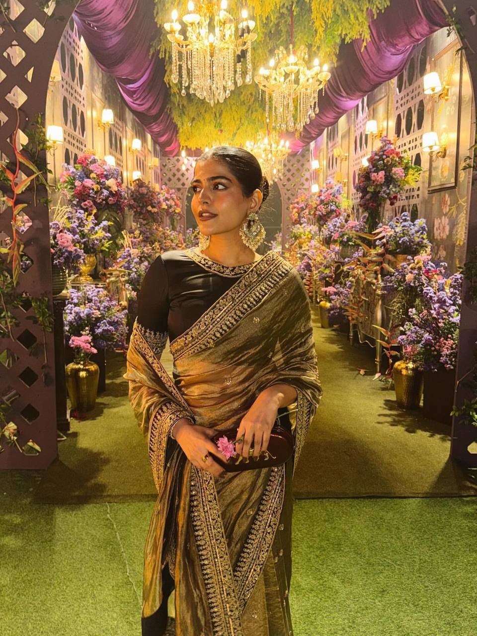 Premium Soft Twill Net Saree – Sequins & Dori Embroidery with Mono Banglori Blouse