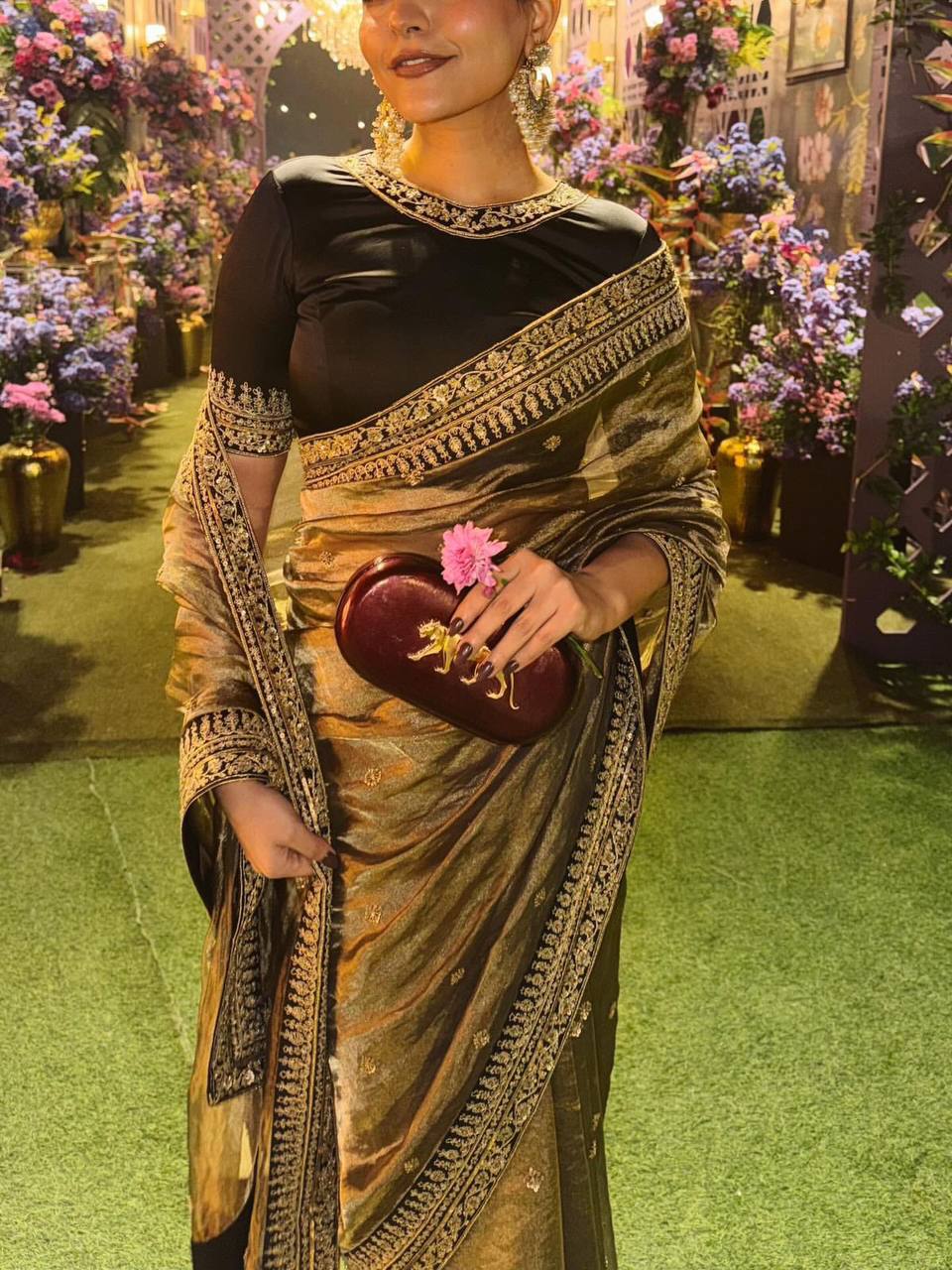 Premium Soft Twill Net Saree – Sequins & Dori Embroidery with Mono Banglori Blouse