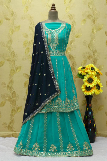 Premium Fox Georgette Silk Pakistani Suit – 7mm Sequins Embroidery