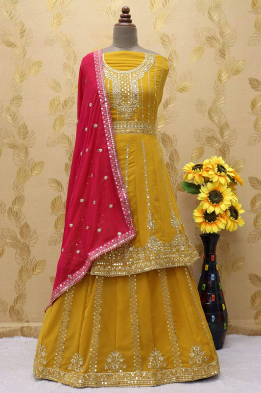 Premium Fox Georgette Silk Pakistani Suit – 7mm Sequins Embroidery