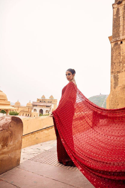 Premium Faux Georgette Bollywood Saree – Heavy Sequins & Multi Embroidery Work