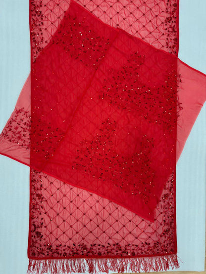 Premium Faux Georgette Bollywood Saree – Heavy Sequins & Multi Embroidery Work