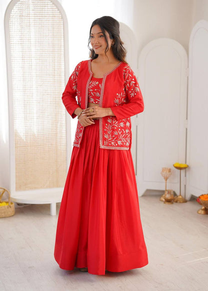 Premium Heavy Chinon Silk Lehenga Set – Grand Flair