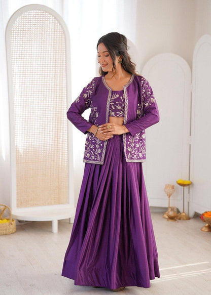 Premium Heavy Chinon Silk Lehenga Set – Grand Flair