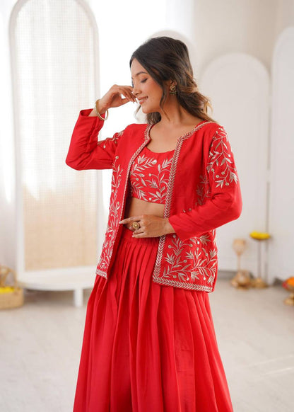 Premium Heavy Chinon Silk Lehenga Set – Grand Flair