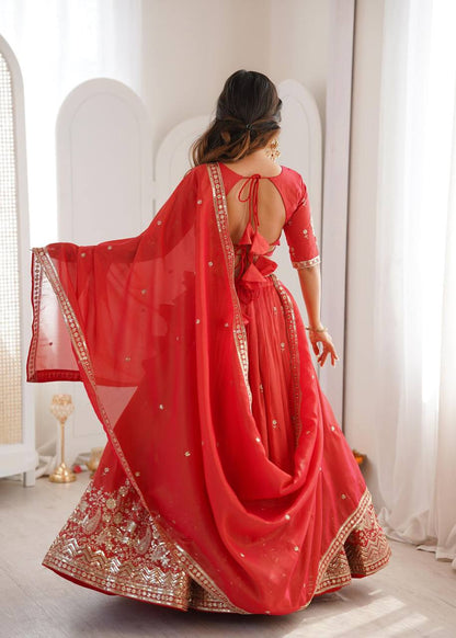 Premium Heavy Simmer Silk Lehenga Set – Thread & Sequins Work
