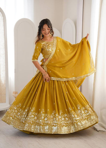 Premium Heavy Simmer Silk Lehenga Set – Thread & Sequins Work