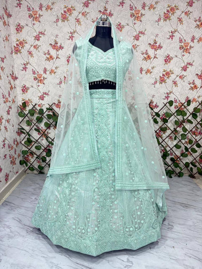 Premium Butterfly Net Lehenga Set – Heavy Embroidery, Dori & Sequins Work