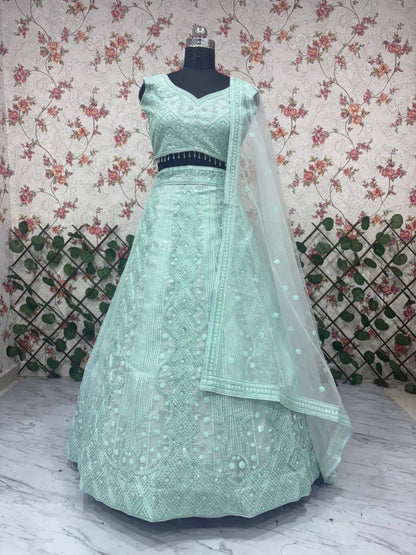 Premium Butterfly Net Lehenga Set – Heavy Embroidery, Dori & Sequins Work