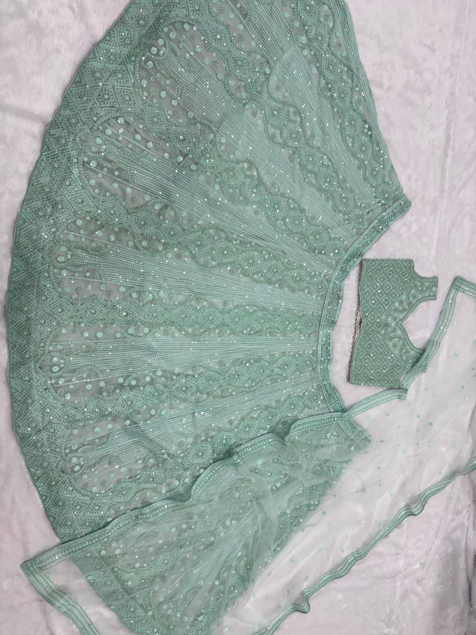 Premium Butterfly Net Lehenga Set – Heavy Embroidery, Dori & Sequins Work