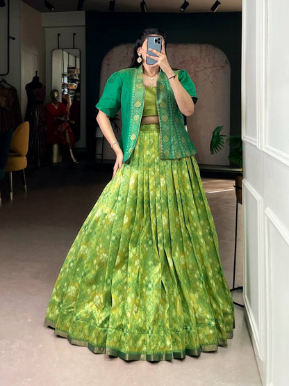 Premium Jacquard Silk Co‑ord Lehenga Set – Patola Print