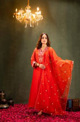 Premium Pure Viscose Chanderi Kurta Set – Sequins Embroidery