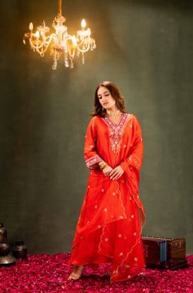 Premium Pure Viscose Chanderi Kurta Set – Sequins Embroidery