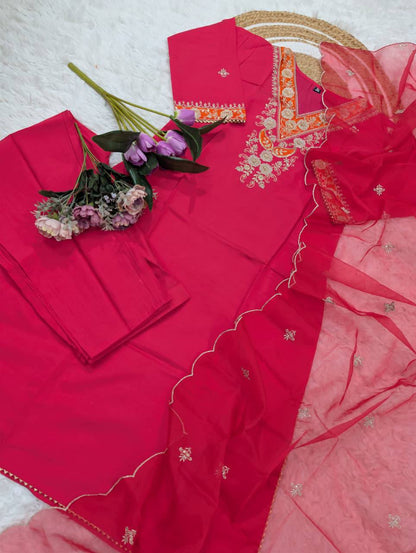 Premium Pure Viscose Chanderi Kurta Set – Sequins Embroidery