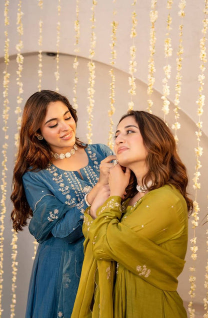 Premium Pure Viscose Chanderi Silk Kurta Set – Sequins Embroidery
