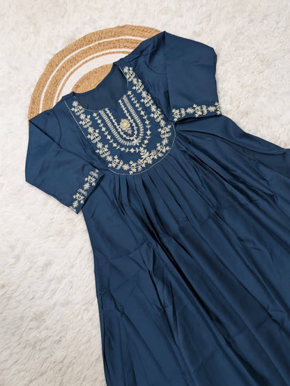 Premium Pure Viscose Chanderi Silk Kurta Set – Sequins Embroidery