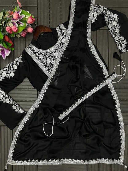 Premium Heavy Rangoli Ready‑to‑Wear Saree with Embroidery