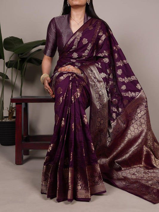 Classic Nylon Weaving Work Saree – Dyeable Fabric