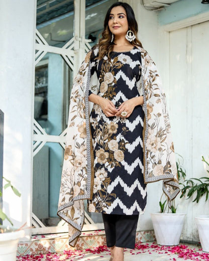 Elegant Cotton Kurta Set with Dupatta