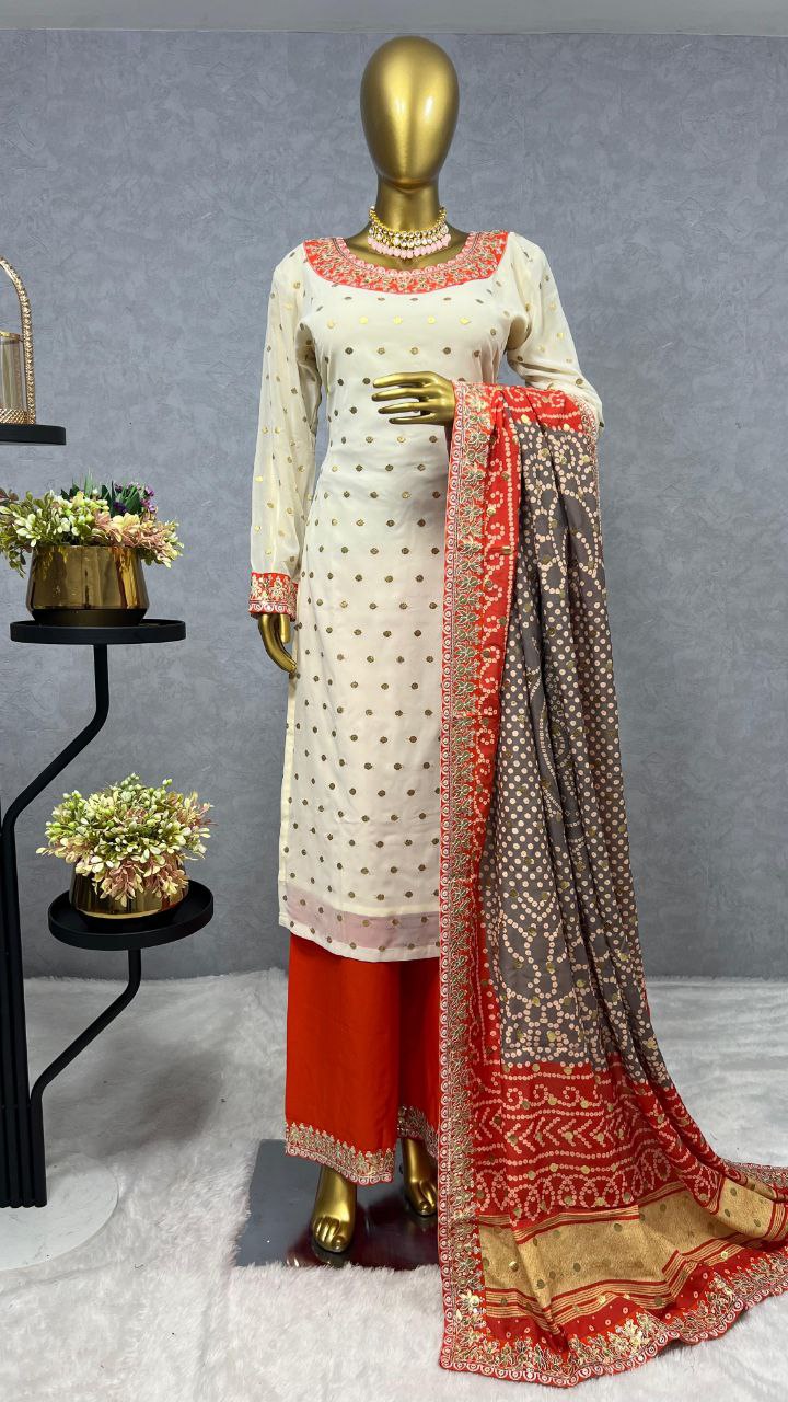 Stylish Kurti and Palazzo Combo with Stunning Dupatta Design