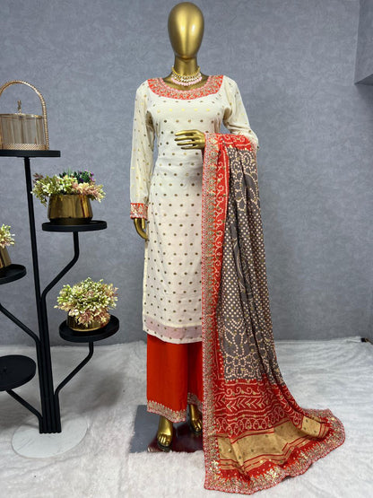 Stylish Kurti and Palazzo Combo with Stunning Dupatta Design