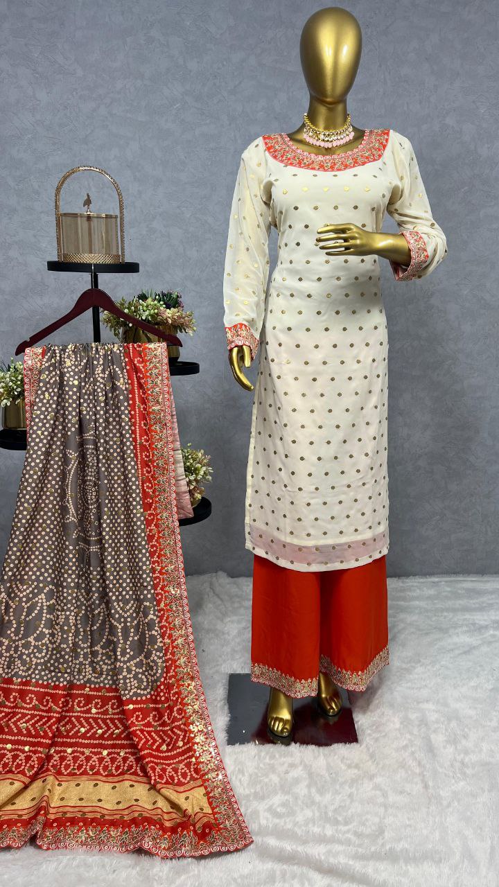 Stylish Kurti and Palazzo Combo with Stunning Dupatta Design