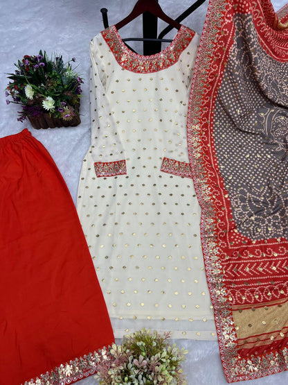 Stylish Kurti and Palazzo Combo with Stunning Dupatta Design