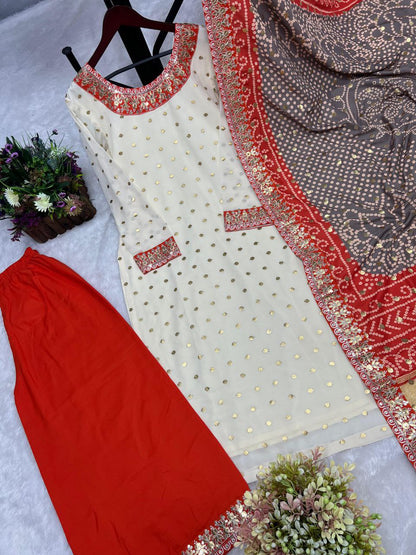 Stylish Kurti and Palazzo Combo with Stunning Dupatta Design