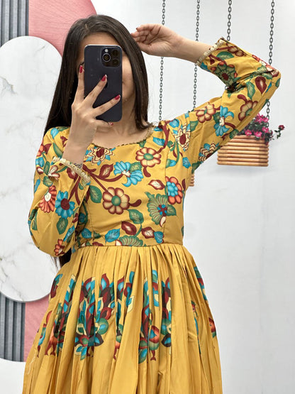 New Kalamkari Gown Set – A Masterpiece of Elegance and Tradition