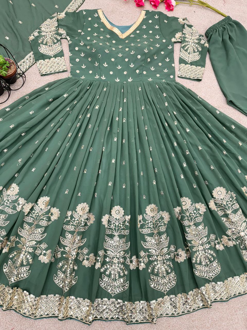 Glamorous Designer Party Wear Set: Fancy Top, Dupatta & Fully Stitched Gharara for Unmatched Elegance!