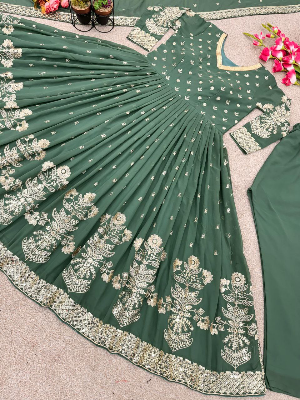 Glamorous Designer Party Wear Set: Fancy Top, Dupatta & Fully Stitched Gharara for Unmatched Elegance!